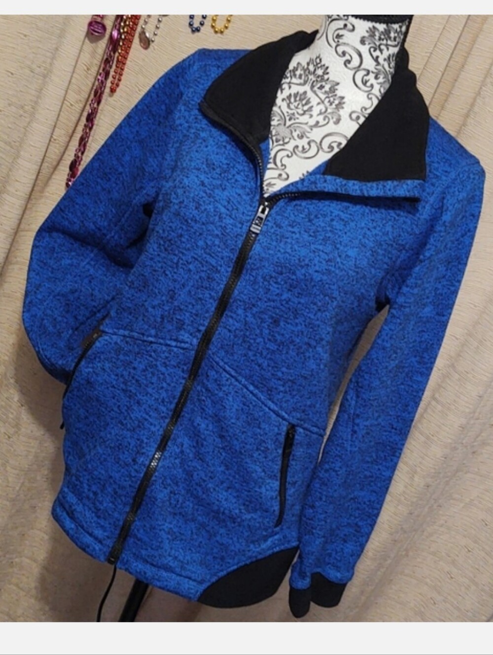 Calvin Klein Performance Quick Dry Blue Sweater Jacket Medium